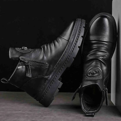 🔥[39-44] Nowe brytyjskie skórzane wysokie buty męskie z grubą podeszwą