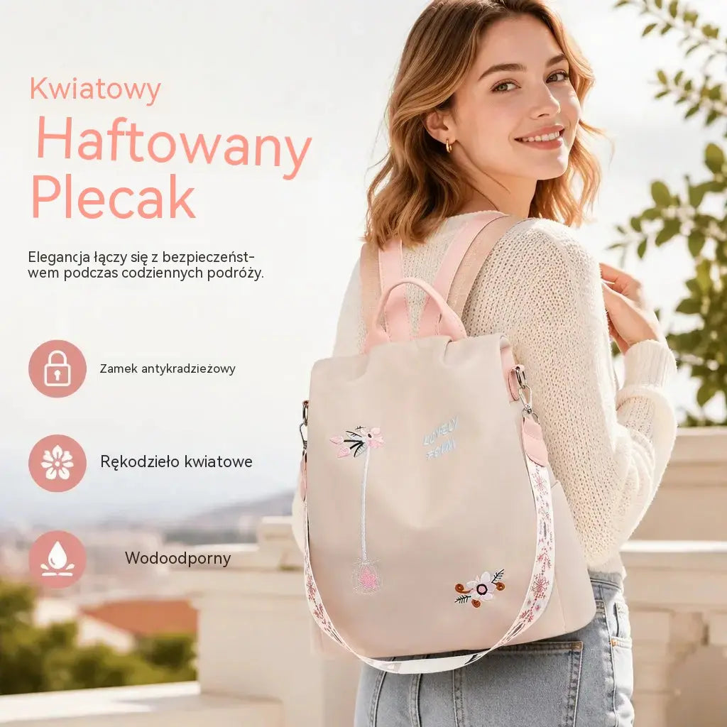 🎒 Haftowany plecak podróżny o dużej pojemności, z zabezpieczeniem przed kradzieżą