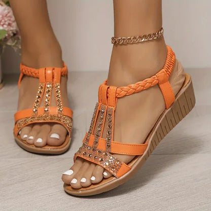🤩【34-43】✨✨Dámske sandále na platforme s kamienkami