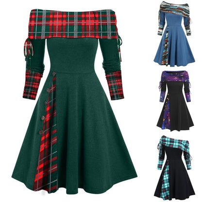 👗【-50% Zľava】【S–3XL】Nové jesenné a zimné šaty s dlhým rukávom a asymetrickým jedno-ramenným strihom 2025