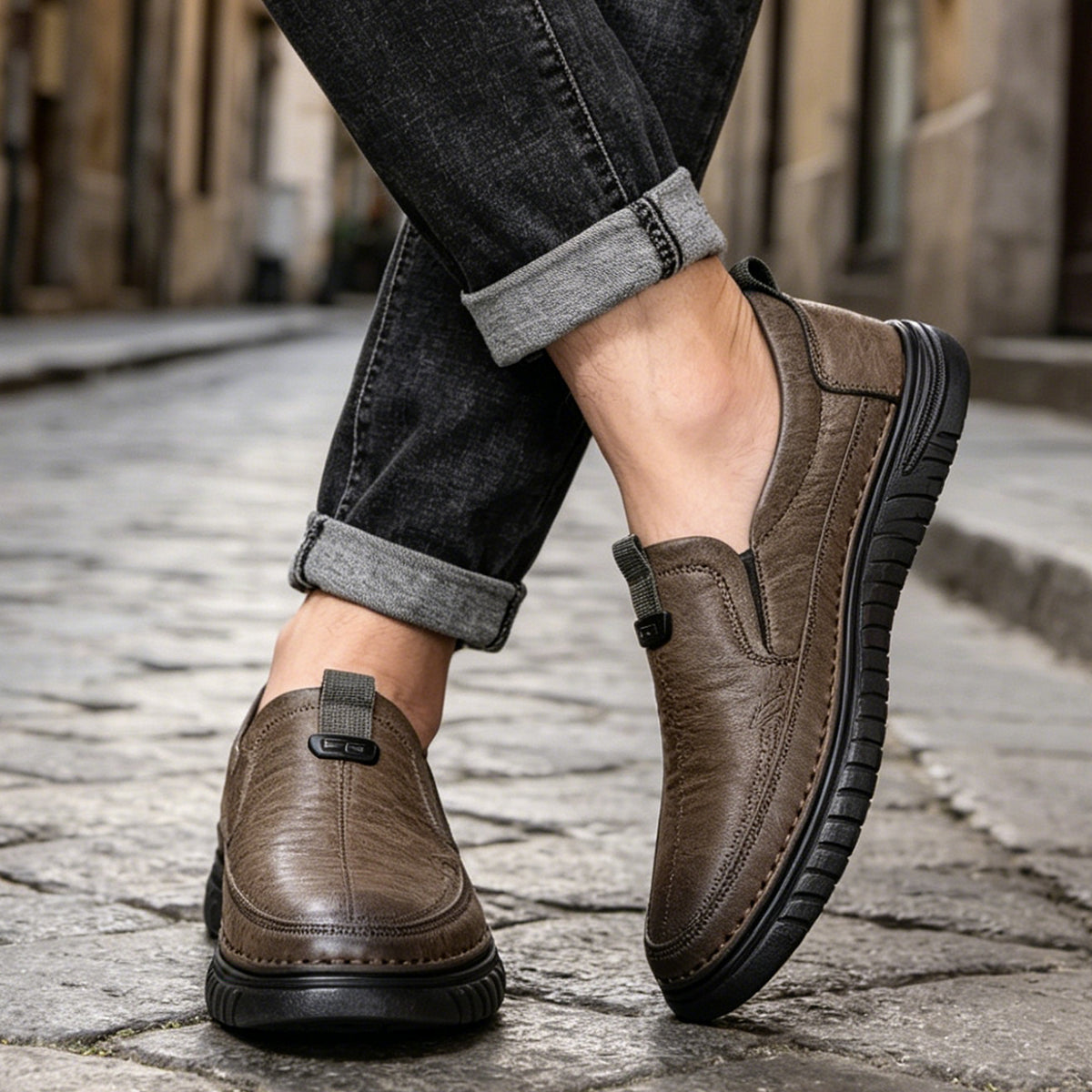 👍【39-44】Casualowe buty skórzane, miękka podeszwa, antypoślizgowe