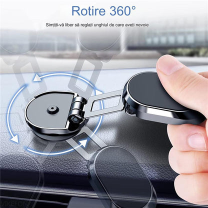 🔥【1+1 Gratis⏳】📱Suport Telefon Auto cu Ventuză Magnetică 🧲 Rotativ 360° & Pliabil 🚗