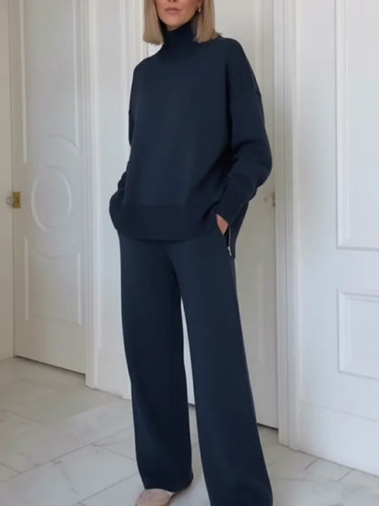 🔥 【50% ZĽAVA】Dámsky pletený set s vysokým golierom (S-3XL) – elegantný, teplý a univerzálny