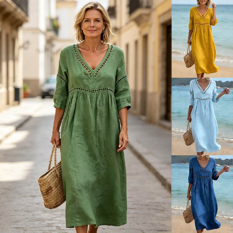👗【S-3XL】2026 Nové dámske šaty z bavlny a ľanu, priedušné, mäkké a pohodlné ✅ Platba v hotovosti pri doručení
