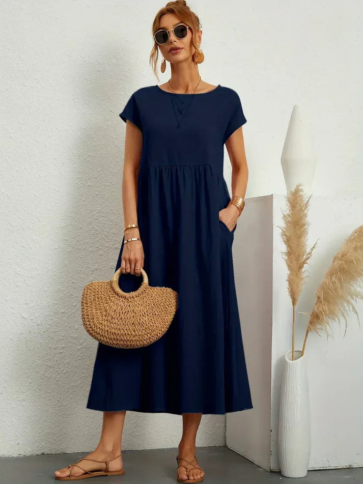 🌸【S-4XL】Zwiewna sukienka midi damska na lato – lekka i elegancka