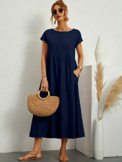 🌸【S-4XL】Zwiewna sukienka midi damska na lato – lekka i elegancka