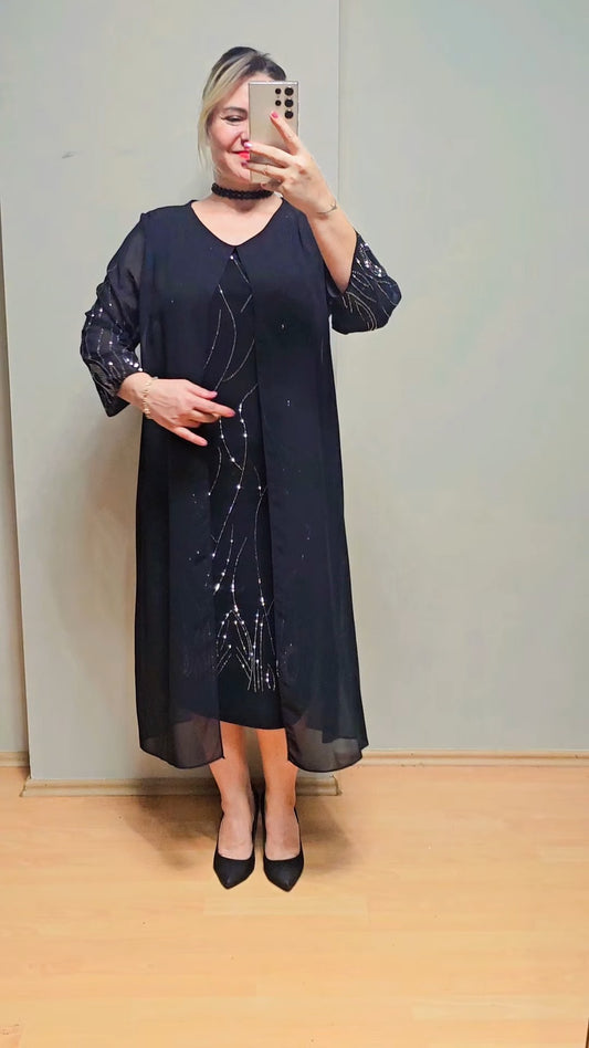 🔥 Oferta por tiempo limitado 【S-5XL】🎀Vestido midi elegante y a la moda con mangas de tul