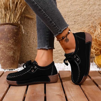 🔥🌟【50% zniżki】Damskie buty na grubej podeszwie z okrągłym noskiem – wygodne i modne buty zapewniające wsparcie stóp
