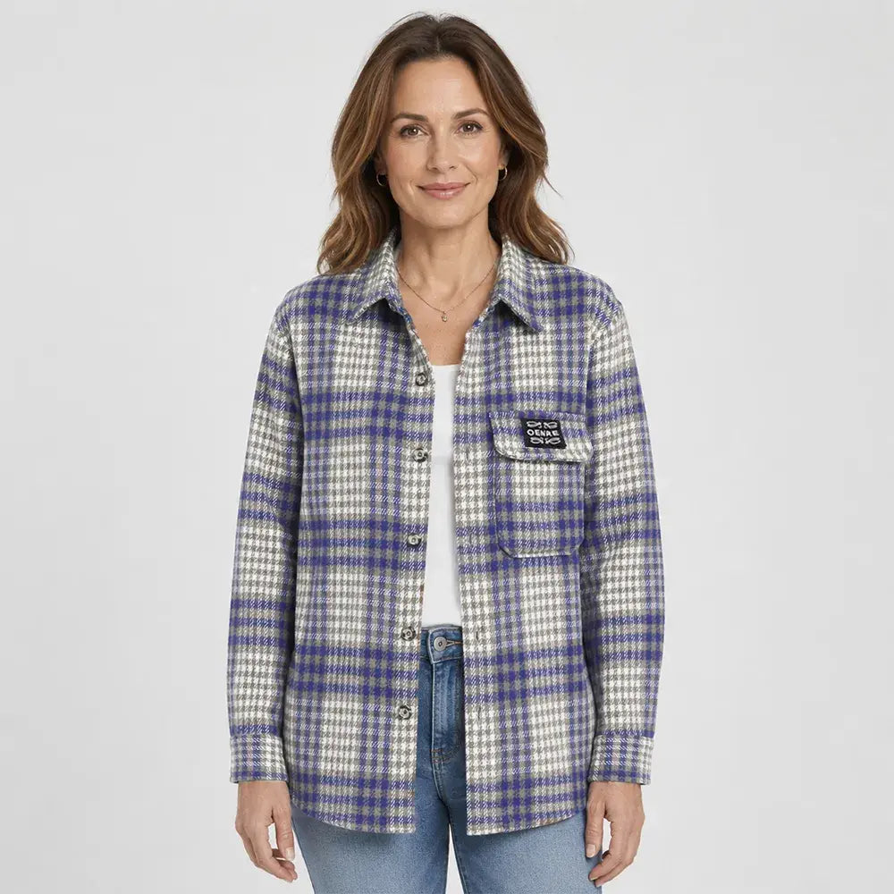 👚Koszula w kratę z długim rękawem w dużym rozmiarze – miękka flanelowa bluzka z paskiem – lekka i przewiewna, jesienna, casualowa koszula zapinana na guziki