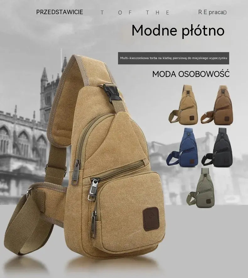 🎒Męska wodoodporna torba na ramię – wielofunkcyjna saszetka na klatkę piersiową z wieloma kieszeniami do podróży i codziennego użytku