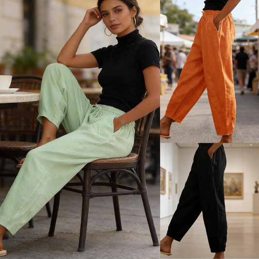 😍💕 Popust -50% 💕【40-120 kg】Ženske casual hlače od pamuka i lana ✅ Plaćanje pouzećem