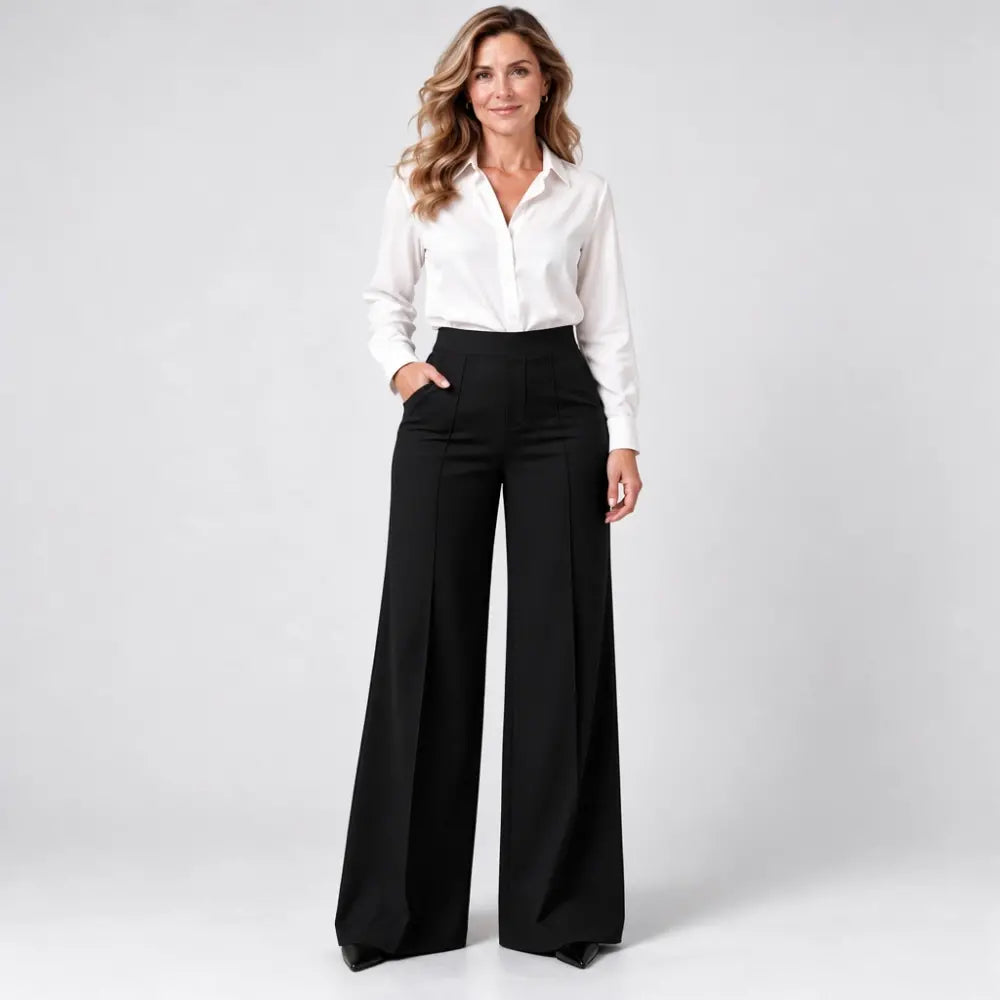 ✨【L-5XL】Damskie spodnie szerokie z wysokim stanem – na jesień i zimę, luźne, wyszczuplające, gładkie, uniwersalne