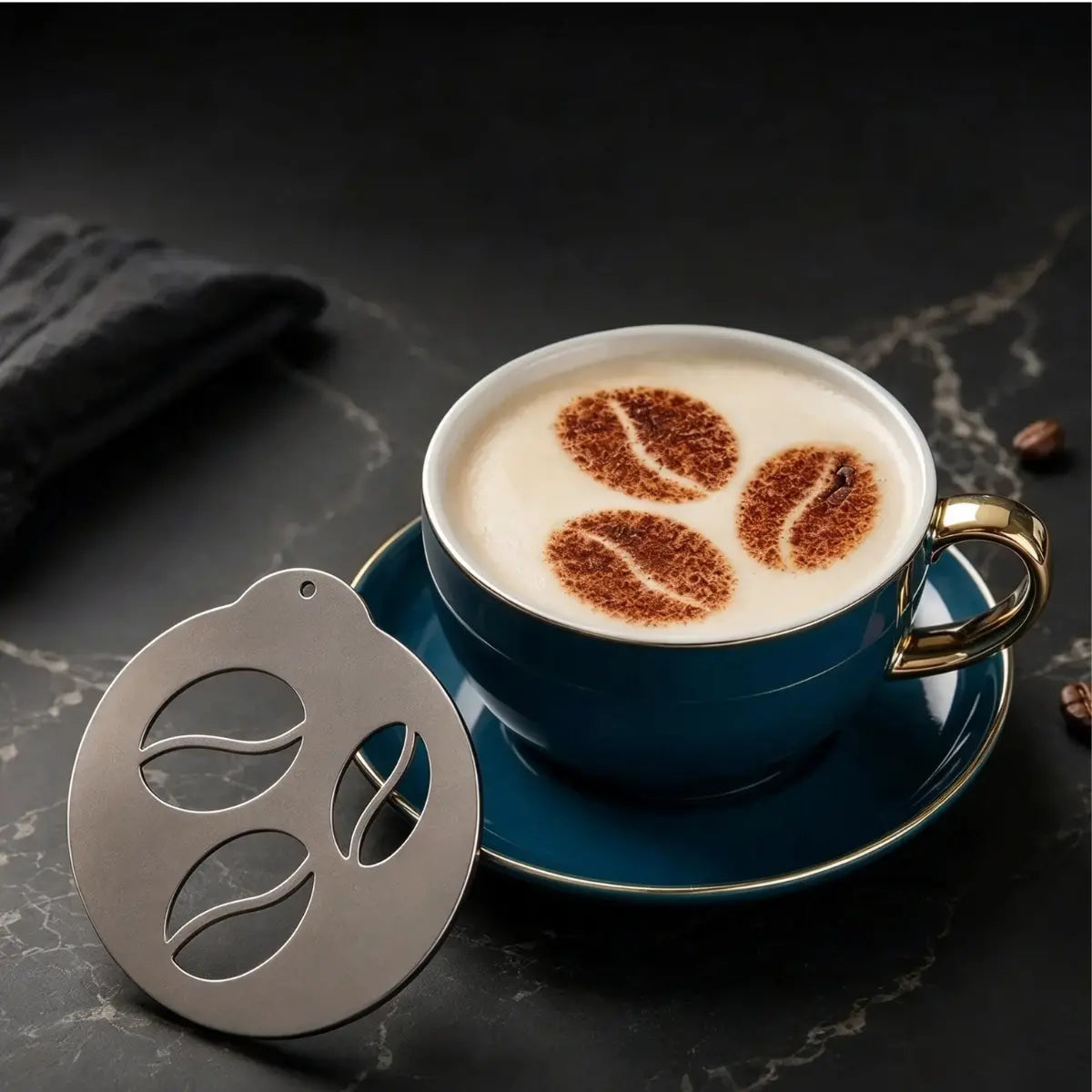 ☕ Szablon do latte art ze stali nierdzewnej 304 – do dekorowania kawy