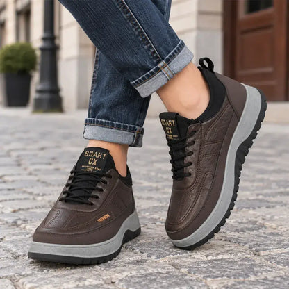 【39-45】Zapatos deportivos casuales de invierno impermeables de cuero genuino para hombre, suela de terciopelo suave, nuevo estilo