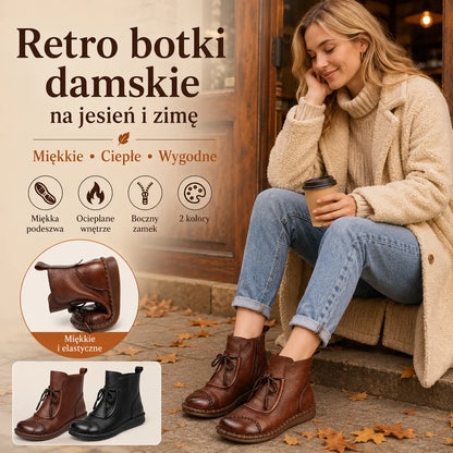 【35-40】Przedsprzedaż wczesną jesienią Damskie buty retro wykonane z miękkiej skóry