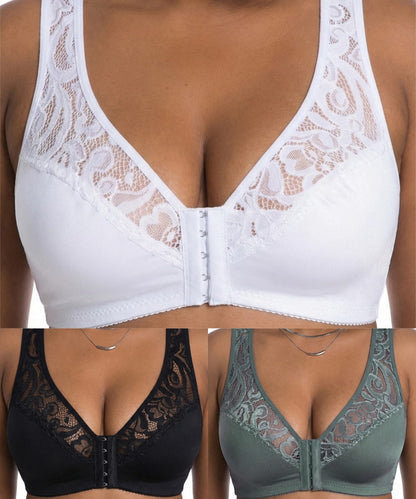 💖 Biustonosz push-up 3 szt. L–4XL – koronka, modelujący | drugi -50%