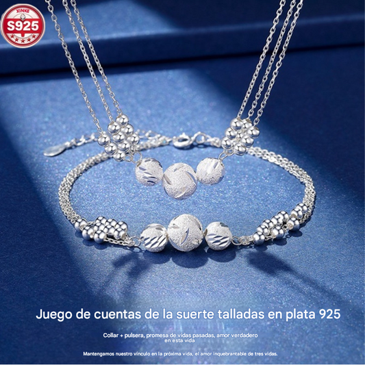 🔥【Compra uno, llévate otro gratis】🔥✨Collar ligero y lujoso + pulsera de cuentas de la suerte