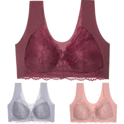 ✨【3 kusy】Veľká sexy podprsenka s predným zapínaním bez kostice – Krásny dizajn na chrbte + Zľava