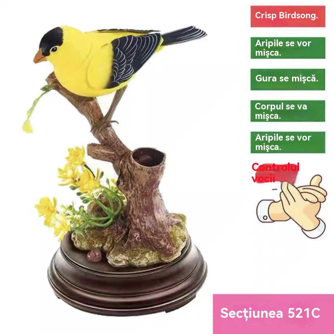 🦜🐦 Kreatywne i urocze ozdoby w kształcie ptaków sterowane głosem do dekoracji biurka i pokoju