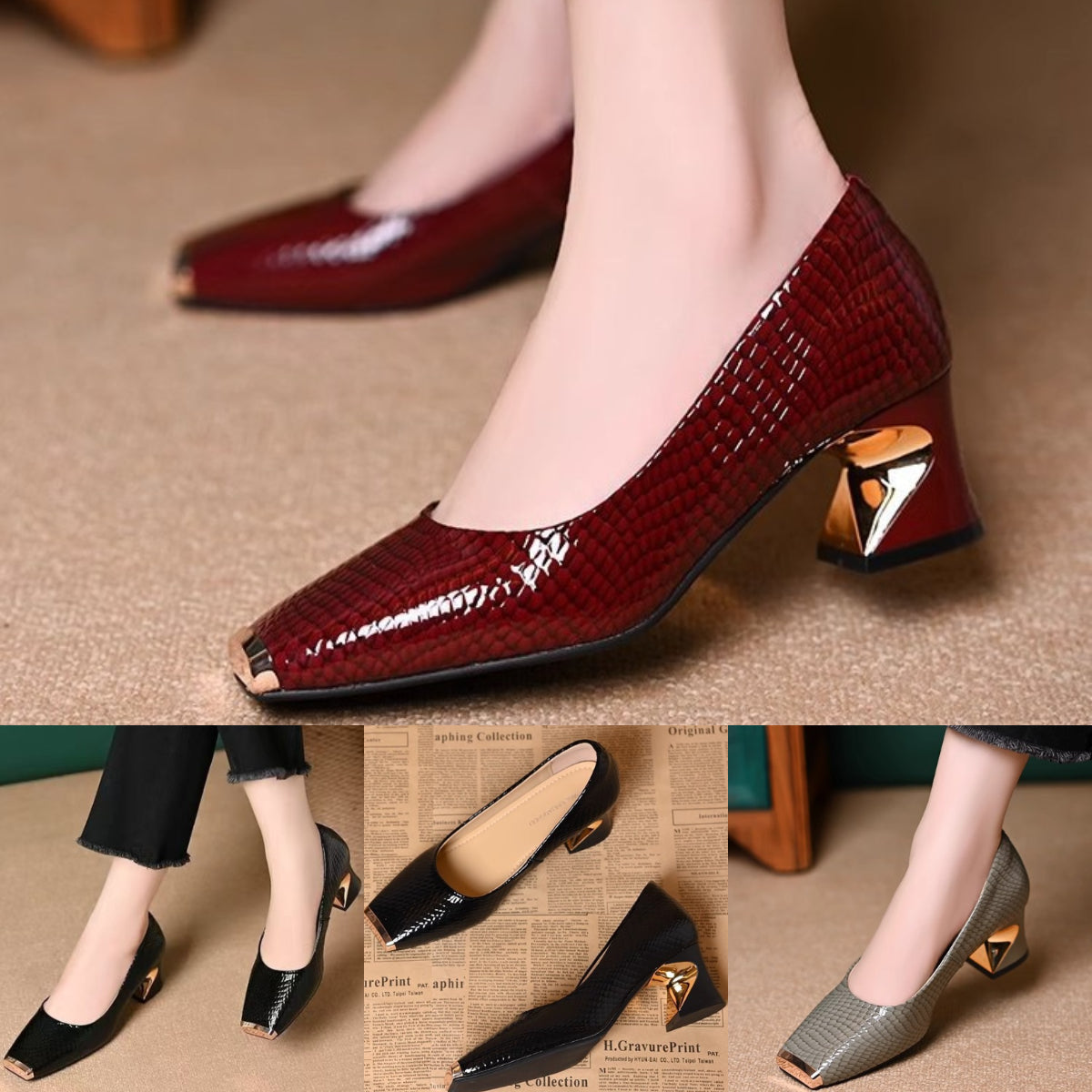 🔥 Buty damskie 35–42 na słupku – kwadratowy nosek, eleganckie i wygodne