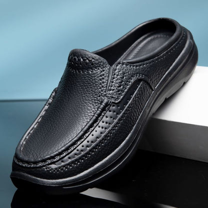 🤩【Cantitate limitată】✨🔥【39-45】 2025 de primăvară noi papuci de piele pentru bărbați casual, simpli și confortabili