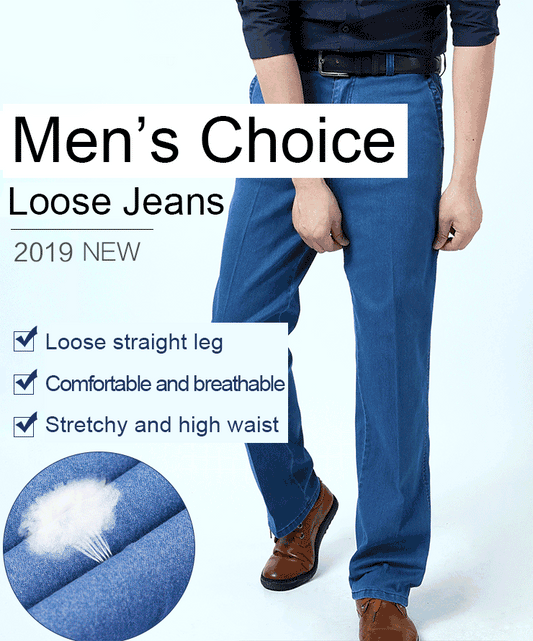 👖👖 【55–110KG】2025 Nové pánské elastické džíny větší velikosti s vysokým pasem 🔥 Pohodlné, kvalitní, skladem | Rychlé doručení 🚚