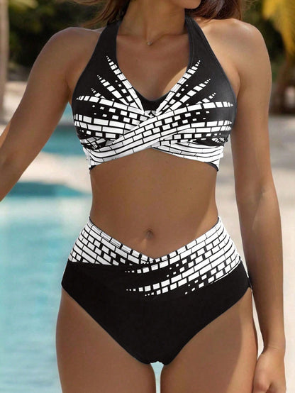 👙 【L–5XL】👉 Dwuczęściowe bikini dla kobiet w większych rozmiarach ✅ Wysoki stan ✅ Wysoka elastyczność