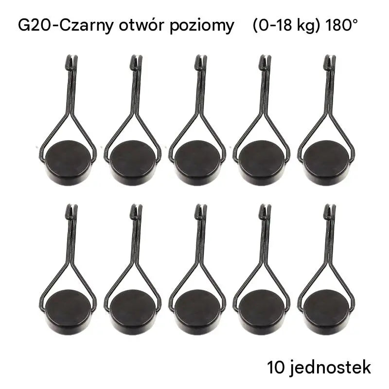 ⚓【10 sztuk】Metalowe haczyki magnetyczne – montaż bez wiercenia, maksymalne obciążenie do 18 kg