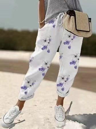 🔥【Časově omezená nabídka】Dámské volnočasové kalhoty z bavlny a lnu – více barev, velikosti S–3XL
