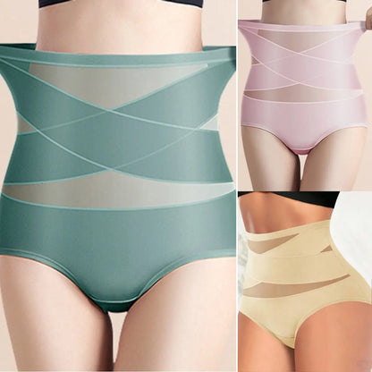 🔥 Majtki damskie z wysokim stanem plus size – krzyżowy fason, modelowanie brzucha i wygodne dopasowanie ✨