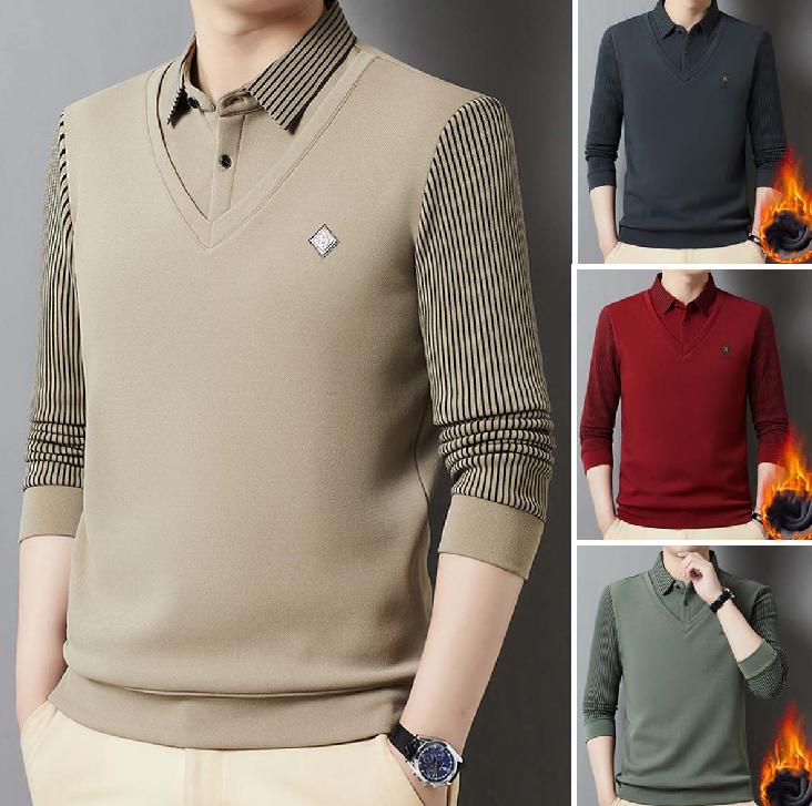 🔥 Ofertă sezonieră -50% 【M-4XL】👔 Set premium pentru bărbați din cașmir, călduros, cu bluză cu mâneci lungi