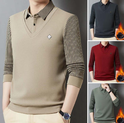 🔥 Ofertă sezonieră -50% 【M-4XL】👔 Set premium pentru bărbați din cașmir, călduros, cu bluză cu mâneci lungi