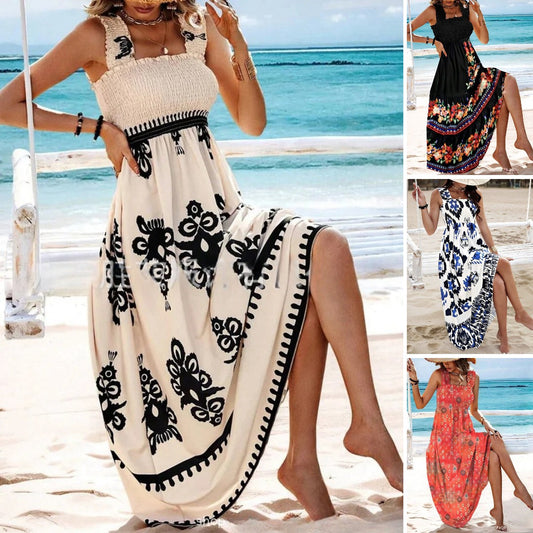 🏖️【S-3XL】🔥👗2025 nové letné šaty s potlačou na ramienka