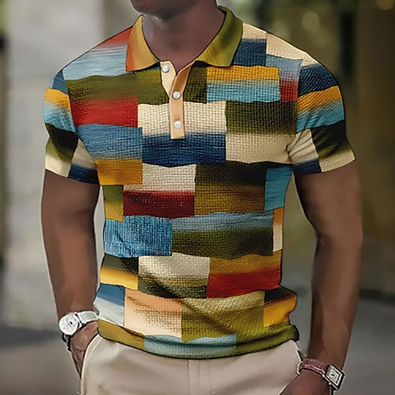 👕 Koszulka polo męska S–5XL – wzór geometryczny, wygodna i stylowa 2026