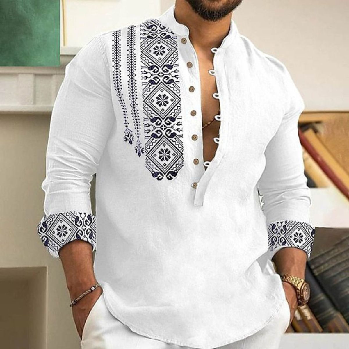Męska koszula letnia S-3XL z klapami – lekka wygoda -50%