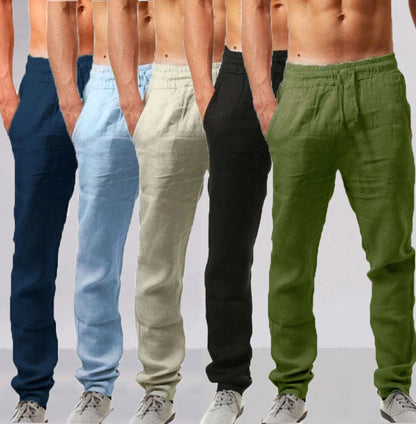 💥👖【S-4XL】 2026 nowe letnie męskie luźne, oddychające, codzienne spodnie sportowe wykonane z bawełny i lnu