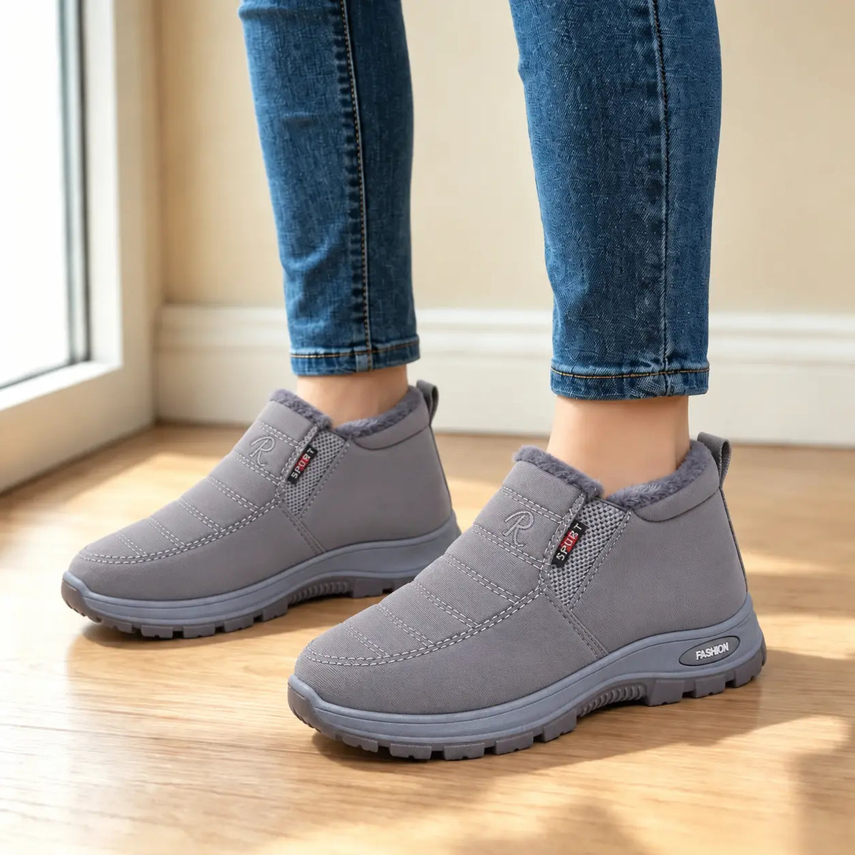 Botas de invierno unisex con forro de felpa: cálidas, cómodas y antideslizantes para el clima frío.