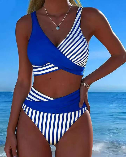 😍【S-3XL】（40kg-100kg）Dvodijelni Bikini U Blokovima Boja✅Plaćanje Pri Preuzimanju