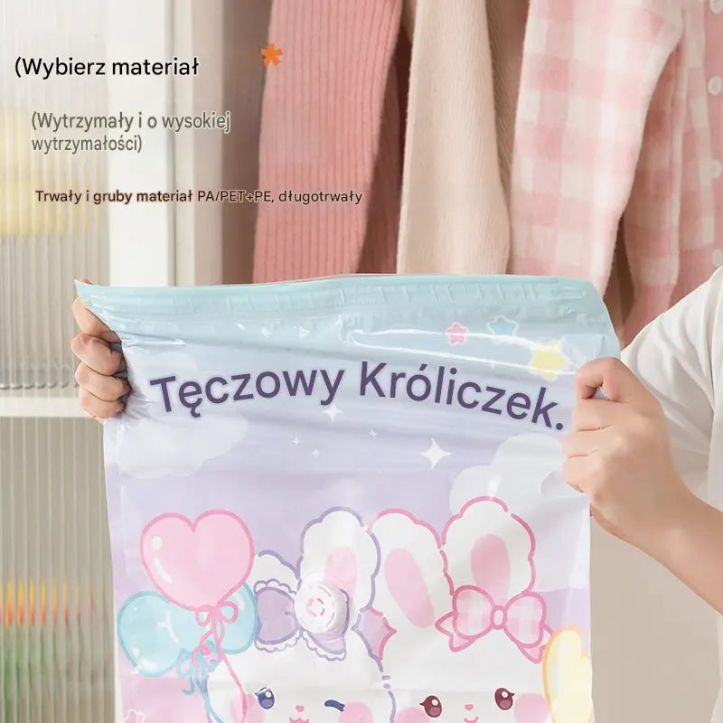 ✨🧳【Zestaw 5 elementów】💨 Duży, kompresowalny worek próżniowy: nie wymaga pompki, szczelny i idealny do oszczędzania miejsca w walizkach i w domu ✈️