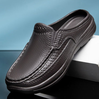 🤩【Cantitate limitată】✨🔥【39-45】 2025 de primăvară noi papuci de piele pentru bărbați casual, simpli și confortabili