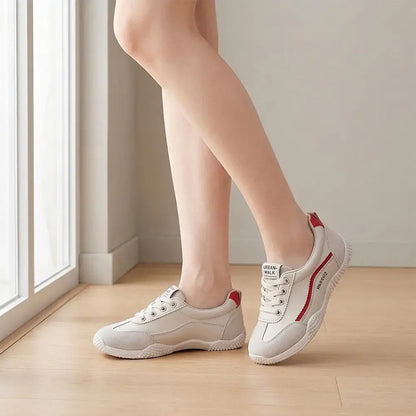 【35-40】👟Damskie buty sportowe w stylu niemieckim z okrągłymi noskami – lekkie, przewiewne, płaskie, codzienne buty – klasyczny biały design