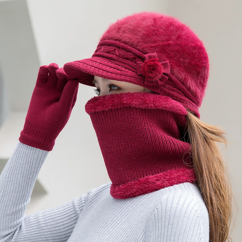 💥【50% sleva】Módní set: čepice, šála a rukavice – Teplý plyš na podzim a zimu · Doprava zdarma