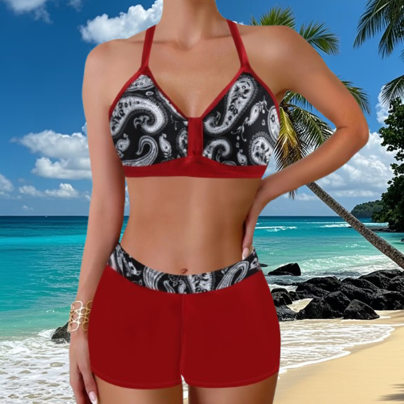 🏖️👙🌴 Kostium kąpielowy z nadrukiem na plażowy wypoczynek — szybkoschnący, wygodny i przewiewny ✨