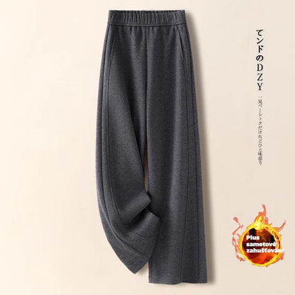 👖 【M-2XL】 Nové podzimně-zimní kalhoty s přizpůsobeným střihem a širokými nohavicemi, vyrobené z imitace kašmíru