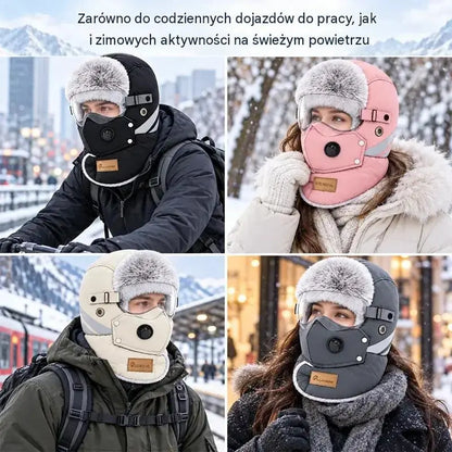 🧢👍 Ocieplana czapka rowerowa na chłodne dni – wiatroodporna, z osłoną uszu