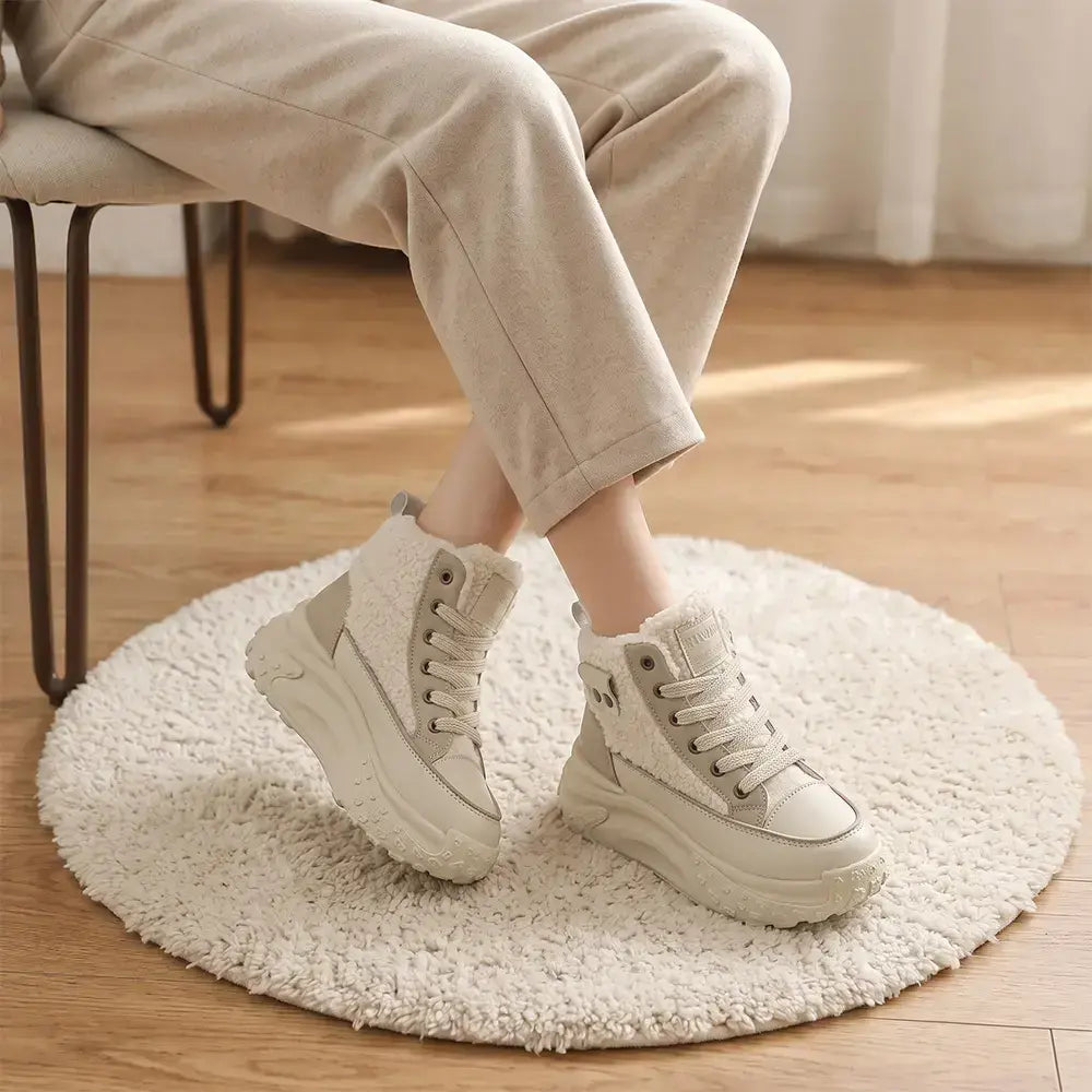 🔥【35-40】Nowe damskie buty zimowe 2026 – ocieplane, grube, krótkie botki, śniegowce, ciepłe, na wysokiej cholewce, typu dad shoes