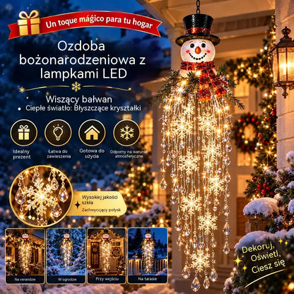 🔥 DZIŚ -50% 🎅 Wisząca dekoracja LED w kształcie płatka śniegu – świąteczny blask na werandzie ✨