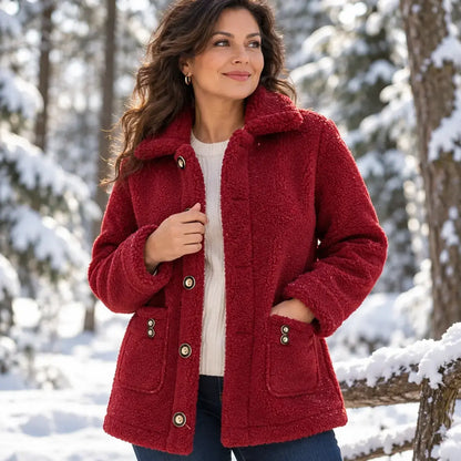 ☃️【M-3XL】Ciepły płaszcz damski 2026, nowy modny, aksamitny, gruba imitacja wełny jagnięcej
