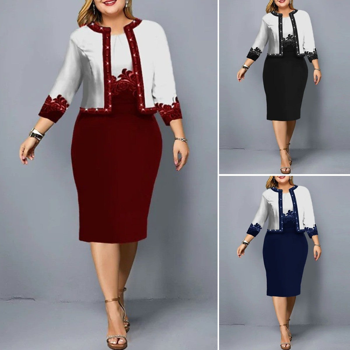 👗【S-5XL】Dámsky dvojdielny outfit – Štýlový komplet pre plus veľkosti (top + sukňa)