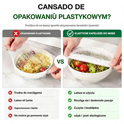 ⏳50% zniżki🔥【300 sztuk】Im więcej kupisz, tym więcej zaoszczędzisz🎁Jednorazowe elastyczne pokrywki do żywności, odpowiednie do misek i talerzy